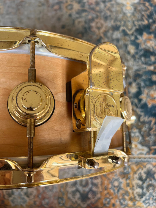 SIGNED DW Craviotto Solid Maple 5.5” X 14” Snare Drum W BRASS Hardware Sounds Amazing