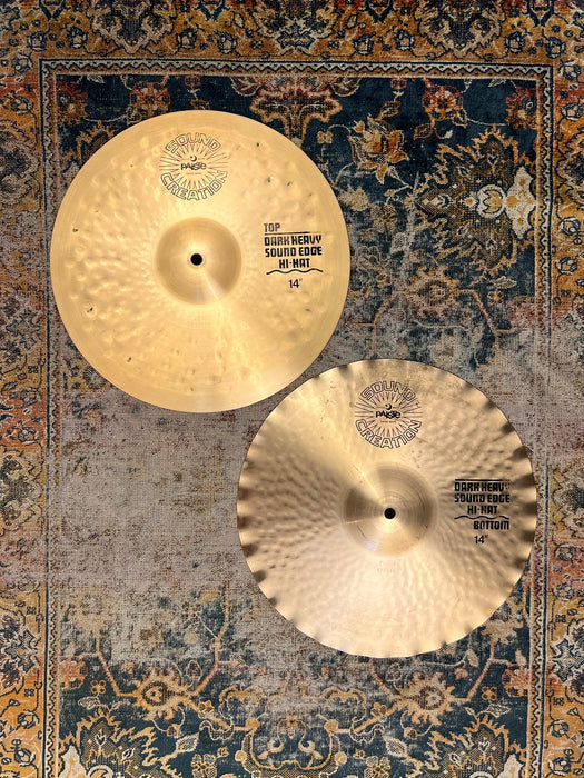Rare Paiste SOUND CREATION SOUND EDGE Dark Heavy Hihats 14” 1150 1258 g CLEAN
