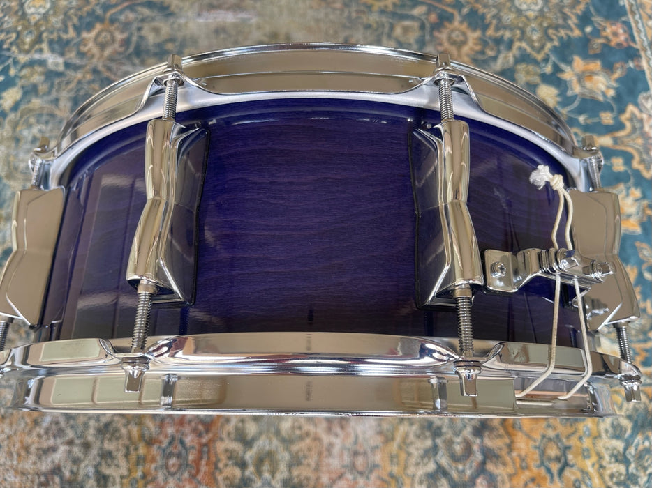 MADE IN JAPAN Yamaha BEECH CUSTOM 5.5” X 14” Snare Rare BLUEBERRY Lacquer
