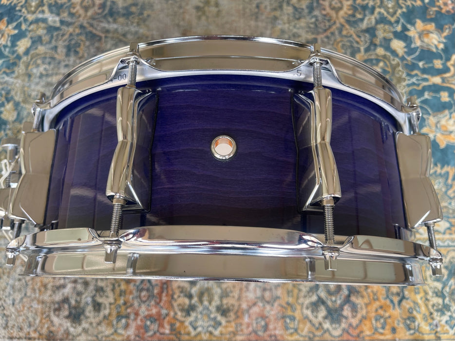 MADE IN JAPAN Yamaha BEECH CUSTOM 5.5” X 14” Snare Rare BLUEBERRY Lacquer