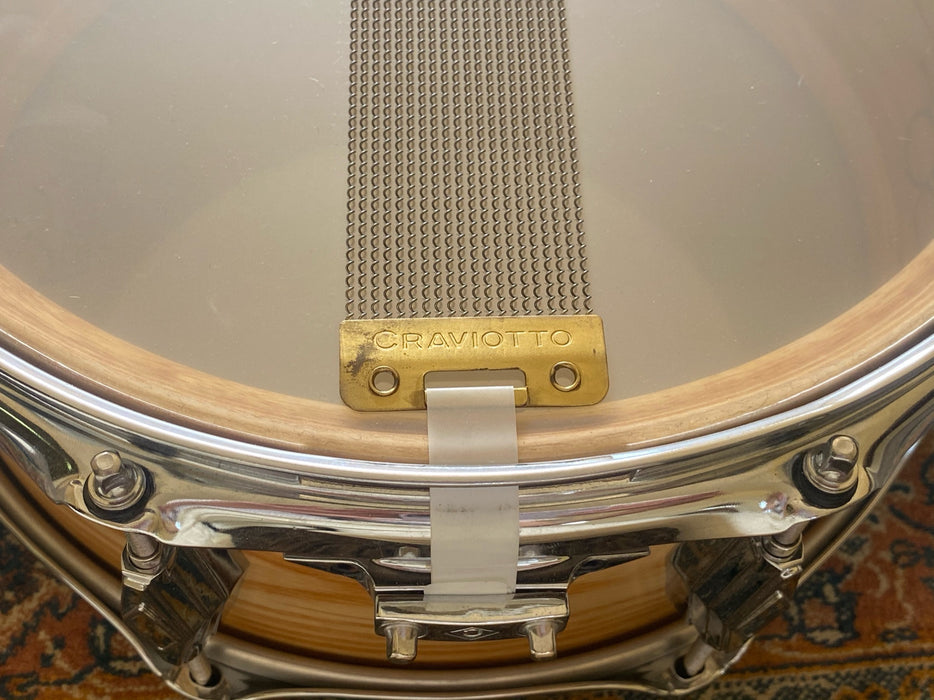 SIGNED Unique EXOTIC Craviotto SOLID ASH SHELL 6.5" X 13" Snare Drum CLEAN