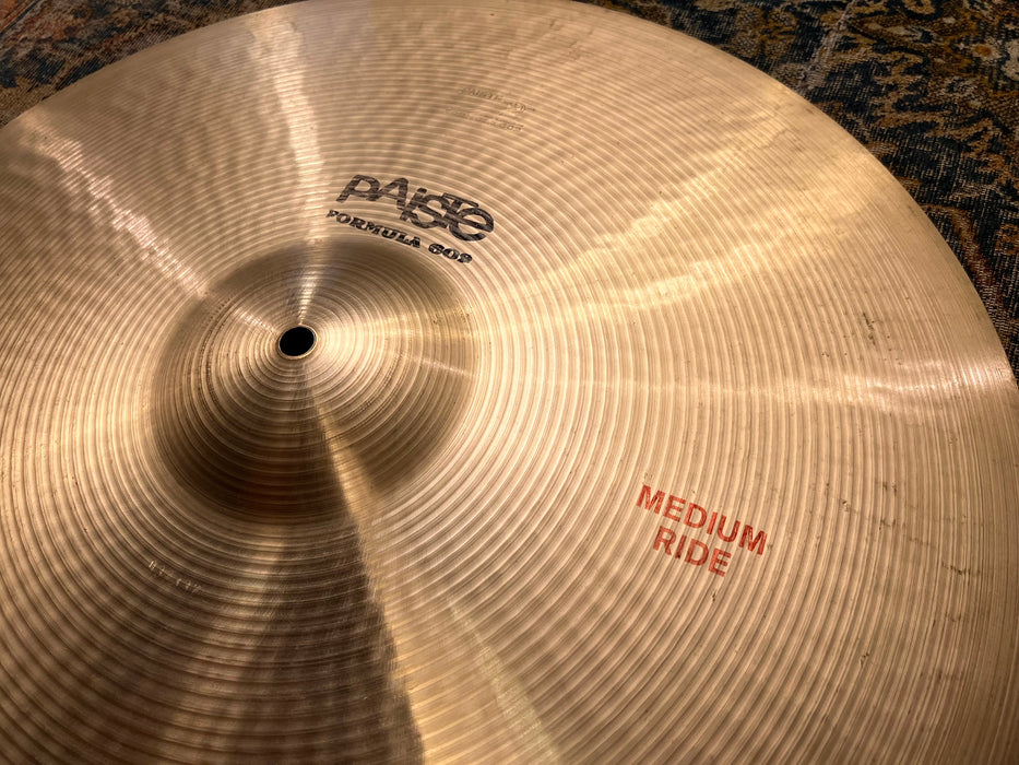 Rare CLEAN Vintage Paiste 602 Medium Ride 20” 2382 g DARK SMOOTH