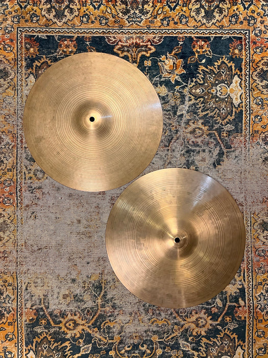 1960s Vintage Zildjian EARLY New Beat Hihats 14” 885 1292 g FACTORY STAMP
