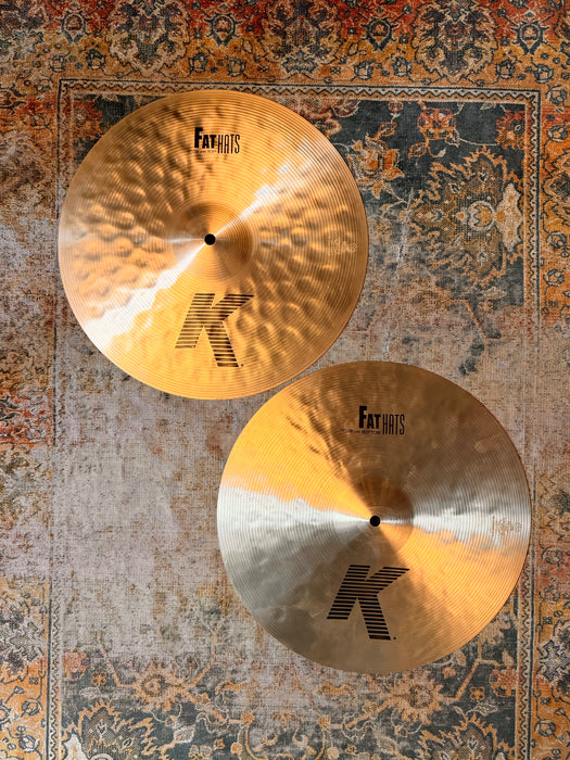 Zildjian K 15” FAT HATS Hihats! PERFECT SHAPE! Darker Tone! 1214 1494 g Don’t Pay $720 for a Guess!