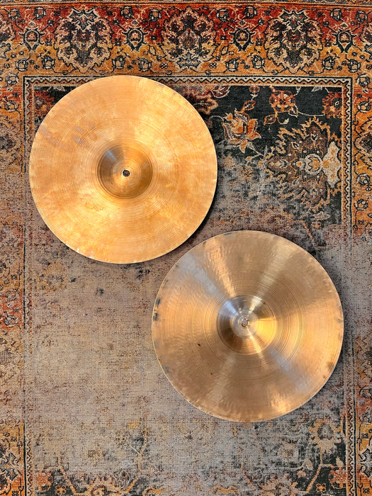 80 Year Old Vintage Zildjian 13” Hihats ULTRA PAPER THIN at 496 536 g SUPER LIGHT Early Tone!