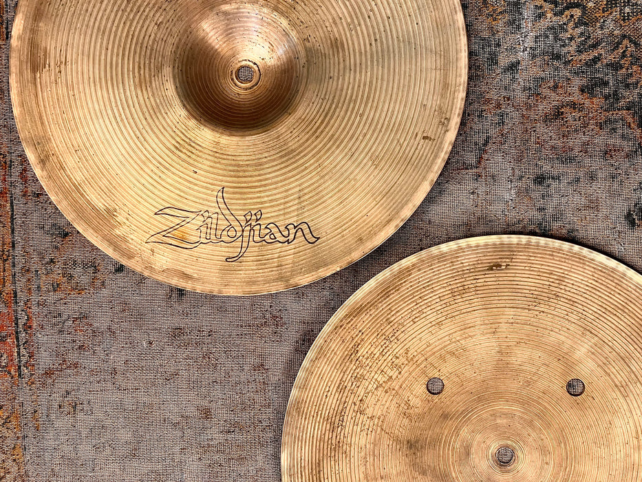 VINNIE COLAIUTA Vintage 1970s Zildjian QUICK BEAT 14” Hihats 1154 1496 g CRISP Tight DRY
