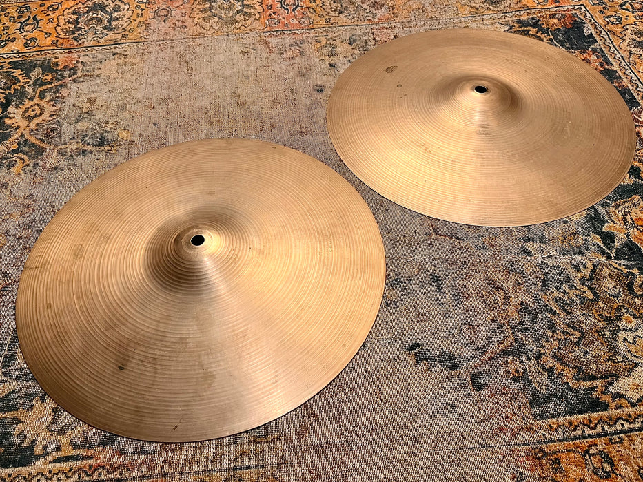Vintage Zildjian 1960s New Beat Hihats 14” Only 830 1174 g Light SMOOTH Tone! EARLY NEW BEATS