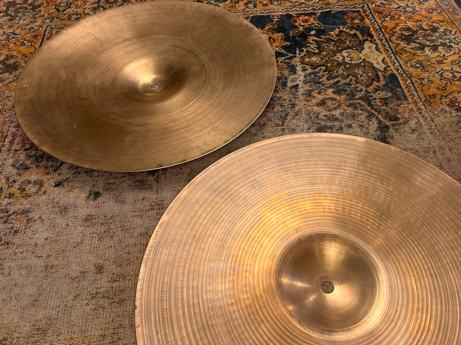 1960s Vintage Zildjian 15” EARLY NEW BEAT Hihats 1044 1498 g Light CLEAN