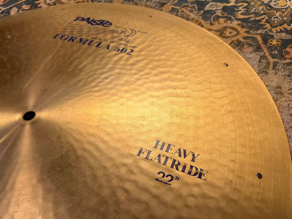 ULTRA Rare 1983 Vintage Paiste BLUE LABEL 22” 602 Heavy Flat Ride Sizzle 3464 g GOTTLIEB