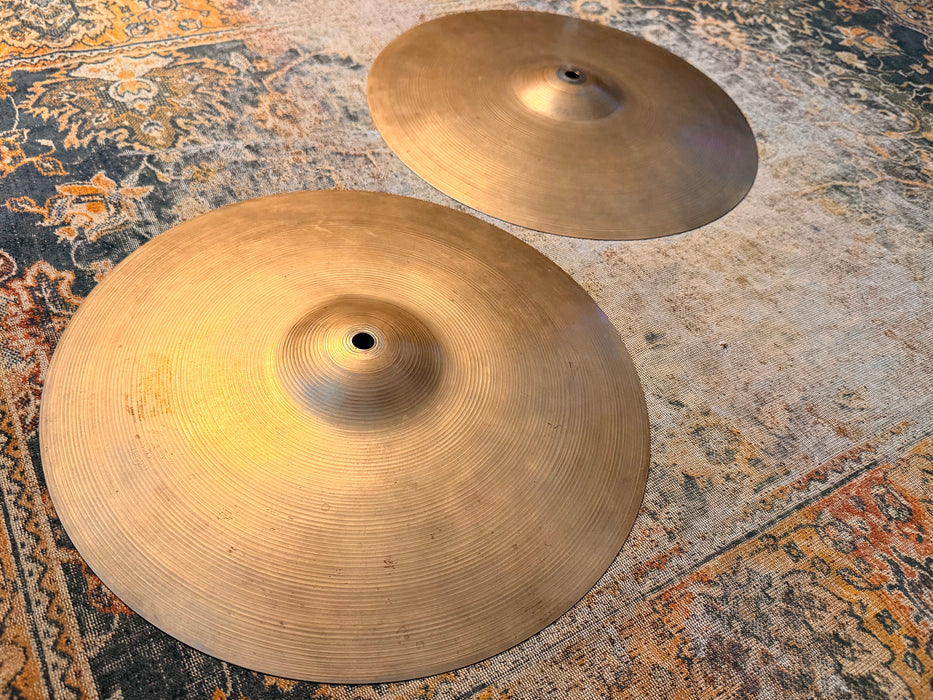 1960s Vintage Zildjian 14” Hihats PAPER THIN 768 839 g AMAZING PAIR! Light Complex Hand Hammered