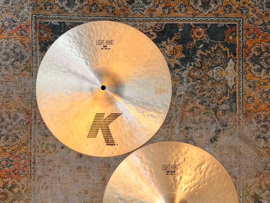 Zildjian K LIGHT Hihats 15” SUPER Clean Dark & CRISP! Versatile! 1094 1470 g  DON’T PAY $720