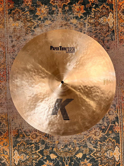 ZILDJIAN K 22” PAPER THIN Crash 400th ANNIVERSARY Stamp! PERFECT! 2052 g