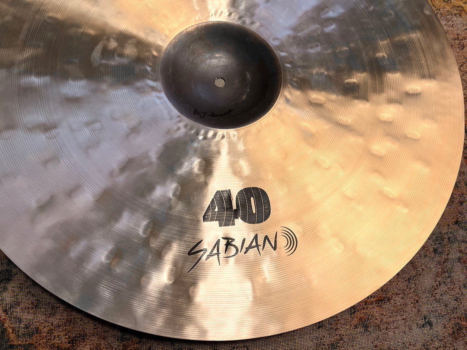 Sabian 40th ANNIVERSARY ARTISAN Raw Bell 22” Ride 3472 g w BAG & CERTIFICATE! Rare! LIMITED!