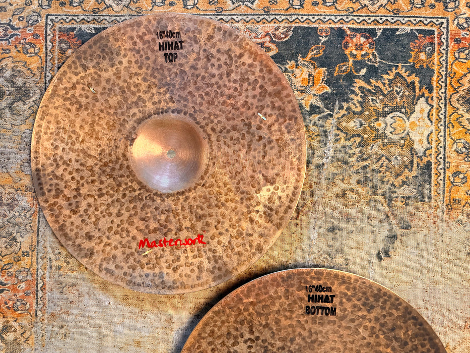 DARK DRY MASTERWORK 16” PAPERTHIN Hihats w JINGLES 912 1091 g Unlathed TURK! REMIX