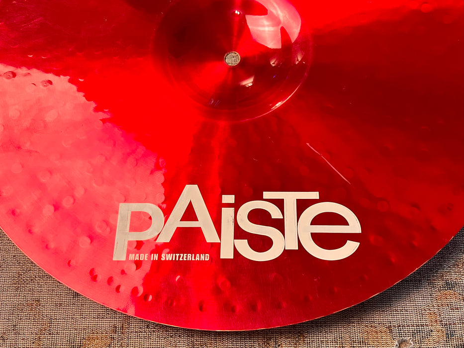 Crazy Ass CUSTOM PAISTE RED RUDE Colorsound BASHER 18” CRASH RIDE 1518 g SUPER CLEAN! Unique!
