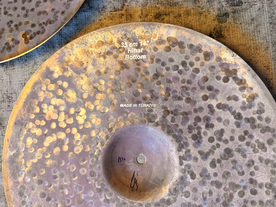 Bosphorus Raw Unlathed TURK Style 14” Hihats 880 1120 g LIGHT DRY COMPLEX! Hand Hammered Perfect!