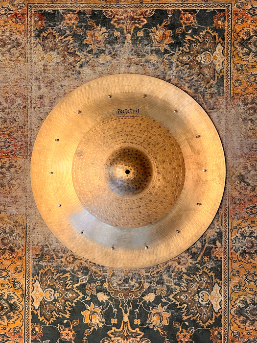 UNIQUE Sabian PROTOTYPE DUO STYLE 22” SWISH KNOCKER w ALL 14 Rivets! 1/2 Raw China! Beautiful! 2244 g