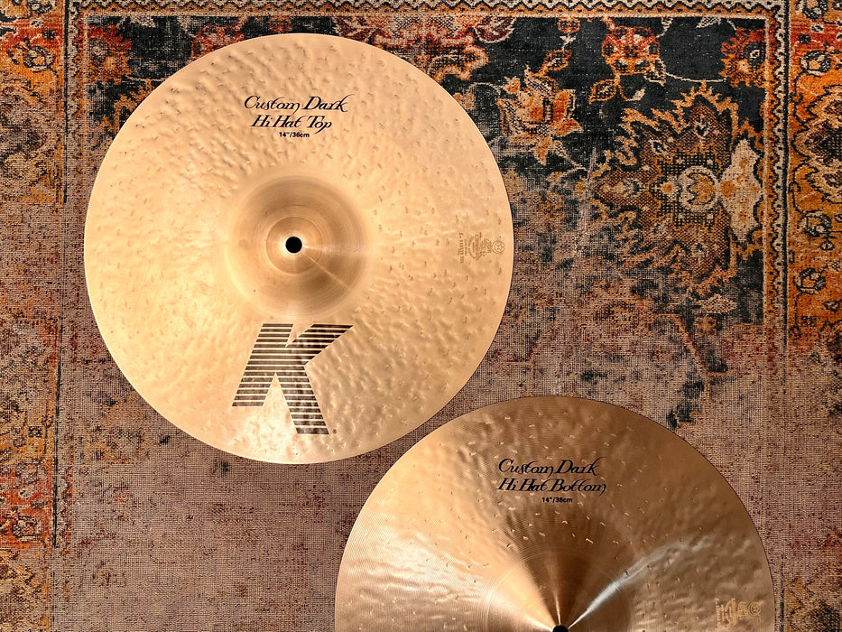 Zildjian K CUSTOM DARK 14” Hihats 1010 1252 g CLEAN CRISP DARK & Versatile! Don’t pay $630!!