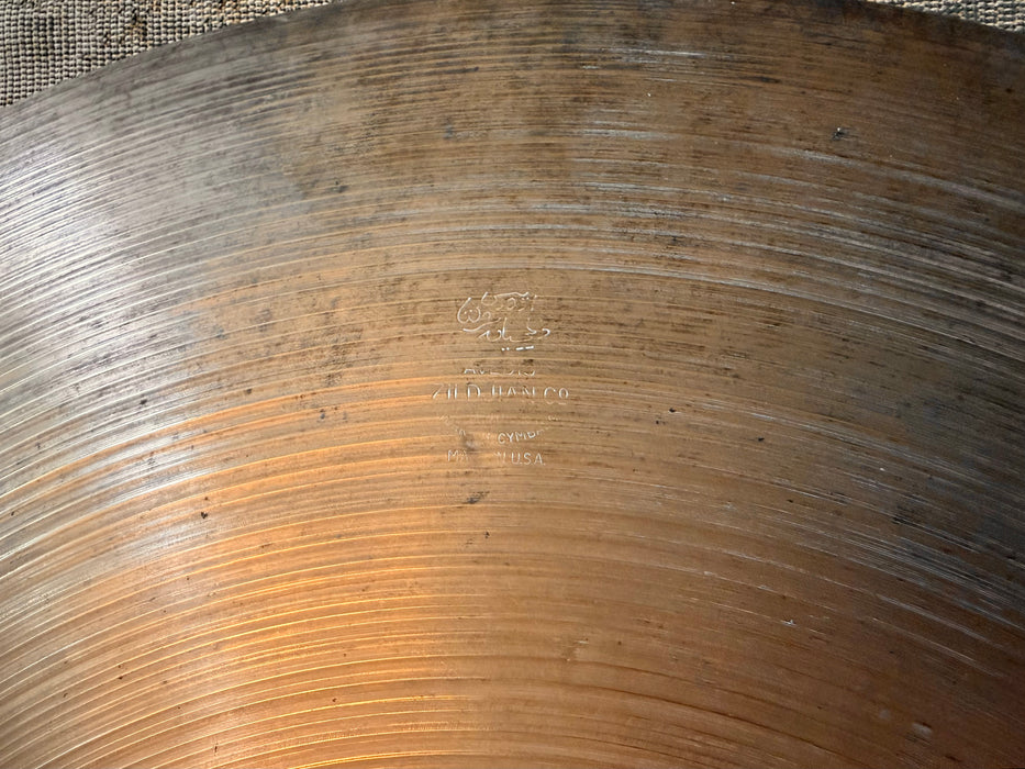 Vintage Zildjian 1950s 22” LIGHT COMPLEX Crash Ride 2677 g AMAZING! Deep Flanged Edge!