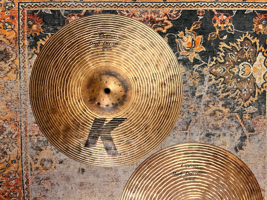 ZILDJIAN K CUSTOM HIGH DEFINITION Hihats 14” 1008 1330 g Discontinued! CRISP & DRY
