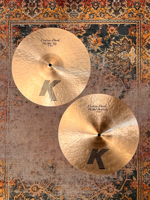 Zildjian K CUSTOM DARK 14” Hihats 1010 1252 g CLEAN CRISP DARK & Versatile! Don’t pay $630!!
