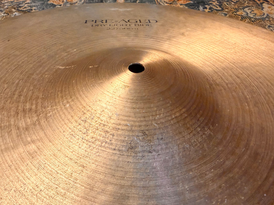 Very Rare Discontinued Zildjian K PRE AGED DRY LIGHT 22” Ride 2472 g CRASHES Magnificently! EARLY ONE!