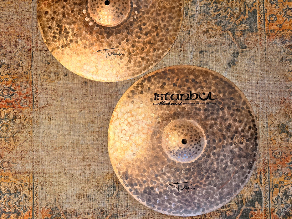RARE Dark Raw Unlathed ISTANBUL Mehmet TURK 15” Hihats 1196 1438 g PERFECT! Deep Organic!