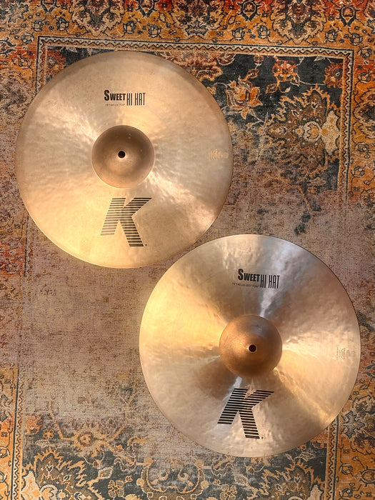 Zildjian K SWEET 16” Hihats 16” HUGE 1222 2036 g MASSIVE DARK HATS! CLEAN!  Don’t Pay $700