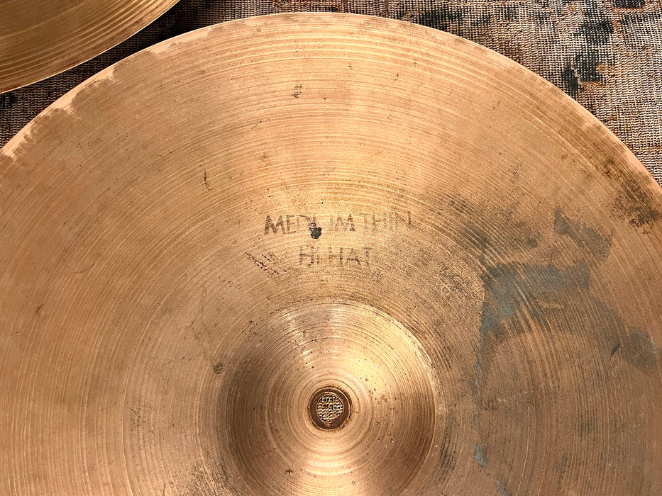 Ultra PAPER THIN 1950s Vintage Zildjian 14” Hihats 716 726 g LIGHT WHISPY Golden Complex Tone