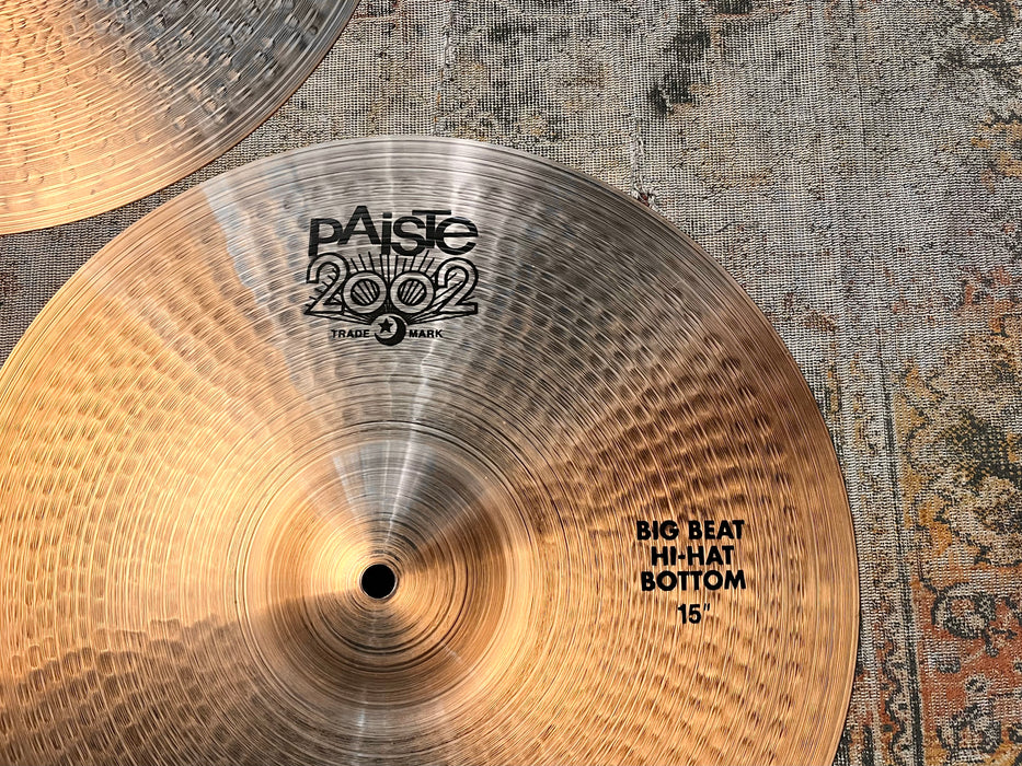 PAISTE 2002 15" BIG BEAT HIHATS THIN At ONLY 796 952 g CLEAN! DARK & Responsive! Why PAY $604?