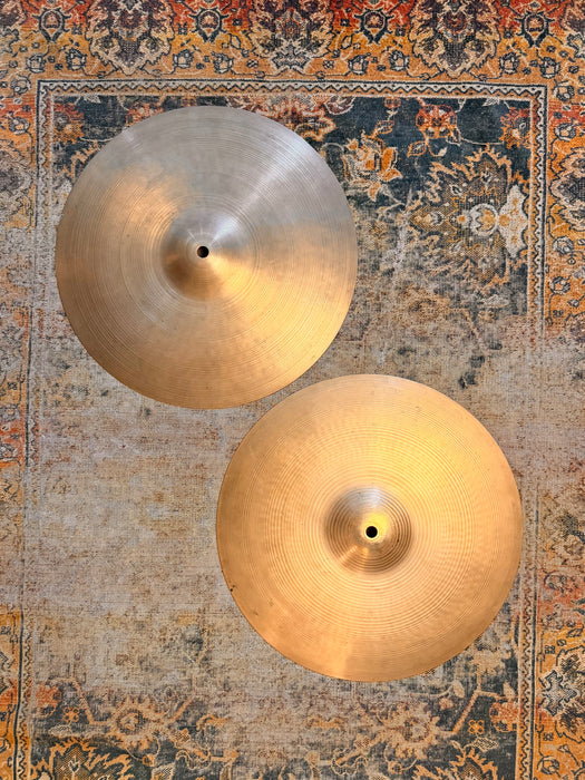 Vintage Zildjian 1960s New Beat Hihats 14” EARLY PAIR And GREAT PAIR At 842 1208 g They Do Everything