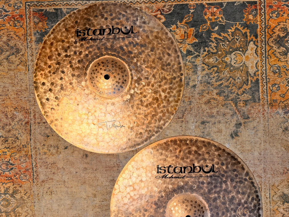 RARE Dark Raw Unlathed ISTANBUL Mehmet TURK 15” Hihats 1196 1438 g PERFECT! Deep Organic!