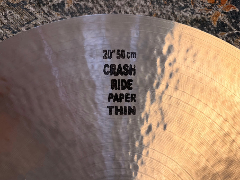 GLOWING Masterwork JAZZ MASTER 20” ULTRA Paper Thin Crash Ride 1374 g MINT! Gorgeous! Responsive