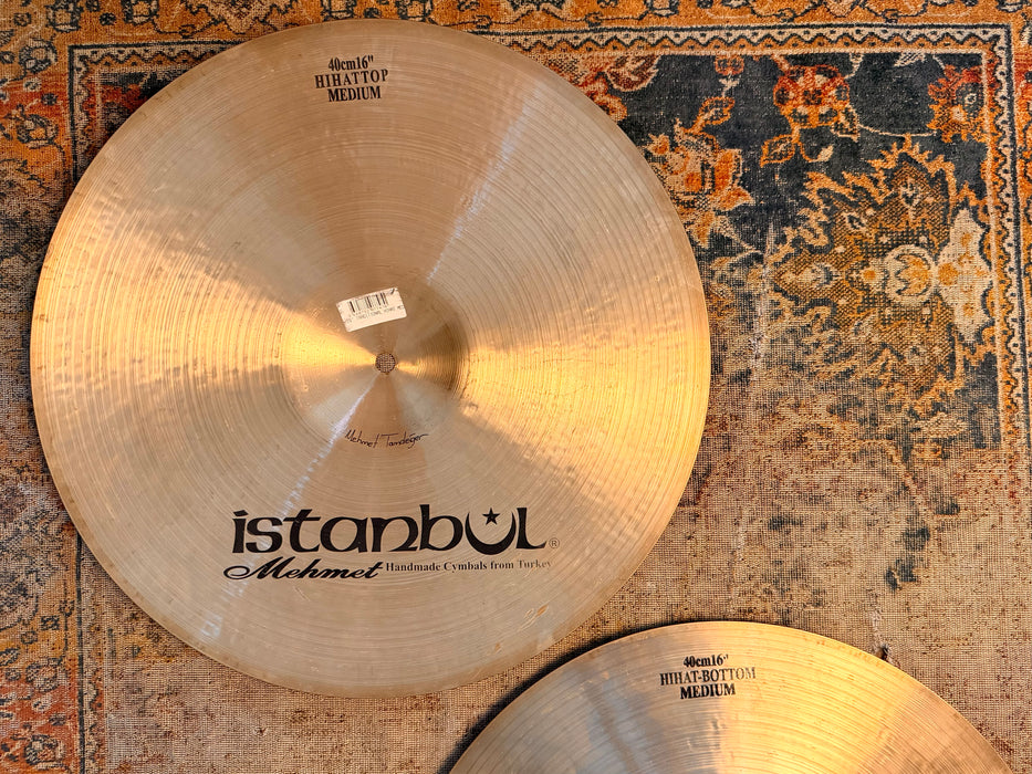 Rare Istanbul Mehmet TRADITIONAL 16” Hihats DARK WARM HUGE Tone! 1412 1582 g Beautiful!