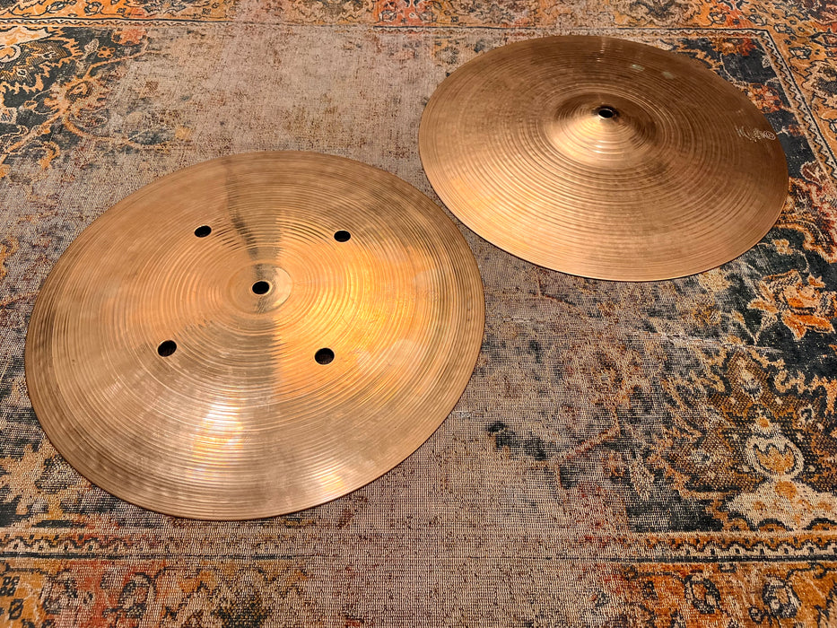 RARE Vintage VINNIE 1970s A & CIE Zildjian EARLY QUICK BEAT 14” Hihats 1180 1330 g CLEAN BRILLIANT