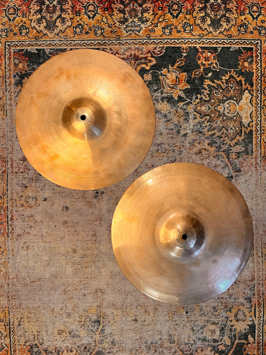 80 Year Old Vintage Zildjian 13” Hihats ULTRA PAPER THIN at 496 536 g SUPER LIGHT Early Tone!