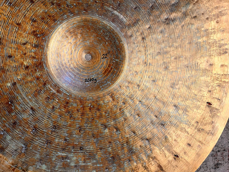 Timothy Robert’s 22” PRE AGED DRY LIGHT COMPLEX Sizzle at 2260 g Gorgeous Blue Turquoise Patina