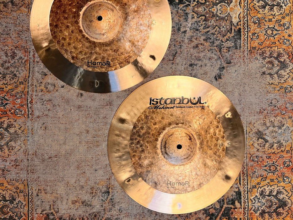 Huge Dark Low ISTANBUL Mehmet Hamer Hihats 15” 1197 1314 g IMMACULATE! DUO! Deep Hammering