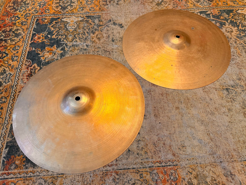 Vintage Zildjian 1960s PAPER THIN 15” Hihats 858 988 g Gorgeous LIGHT AIRY DRY Tone! RINGO 15s!