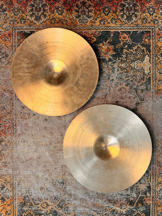 Vintage Zildjian 1960s New Beat Hihats 14” Only 814 1298 g Light SMOOTH Tone! EARLY NEW BEATS
