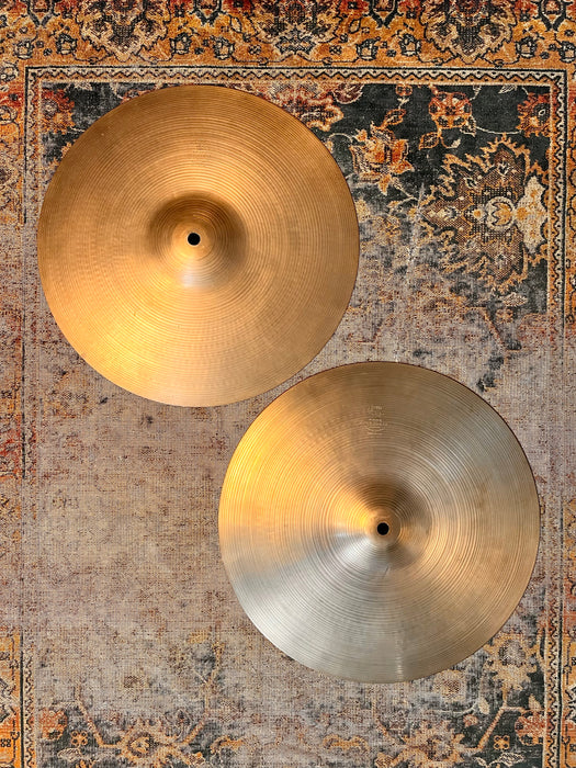 Vintage Zildjian 1960s New Beat 14” Hihats 912 1284 g LIGHT! AMAZING Tone! EARLY NEW BEATS