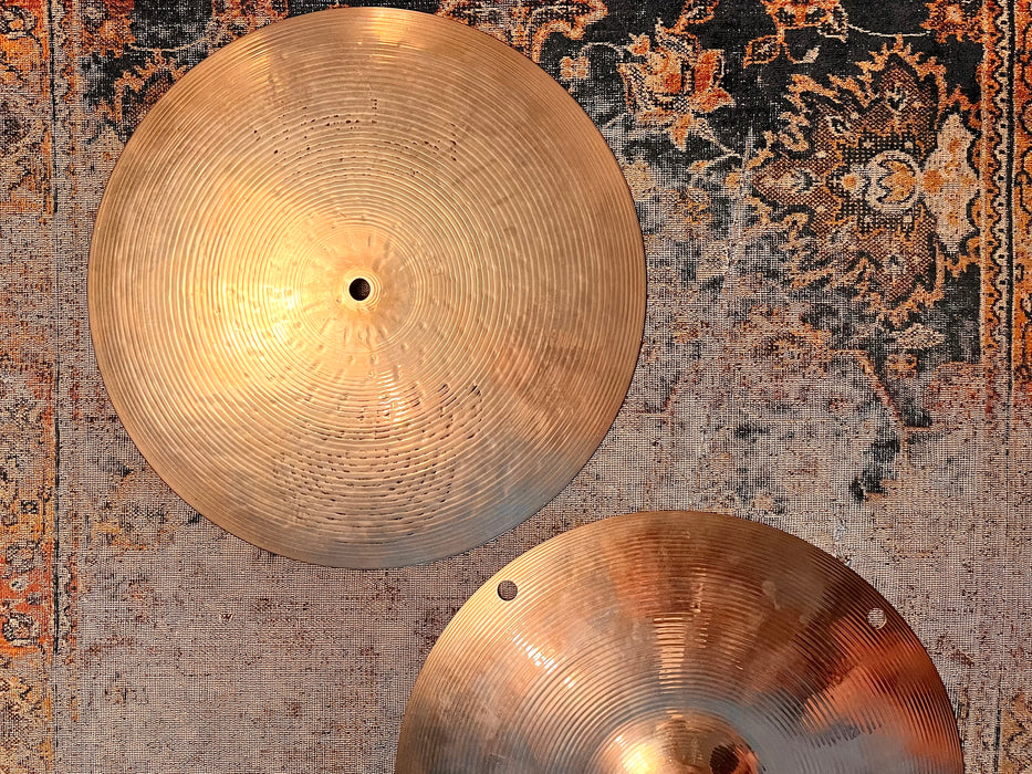ULTRA RARE Sabian HARVEY MASON HH EQ Hihats 14” FLAT TOP 1472 1466 g BRILLIANT FINISH! Crisp!