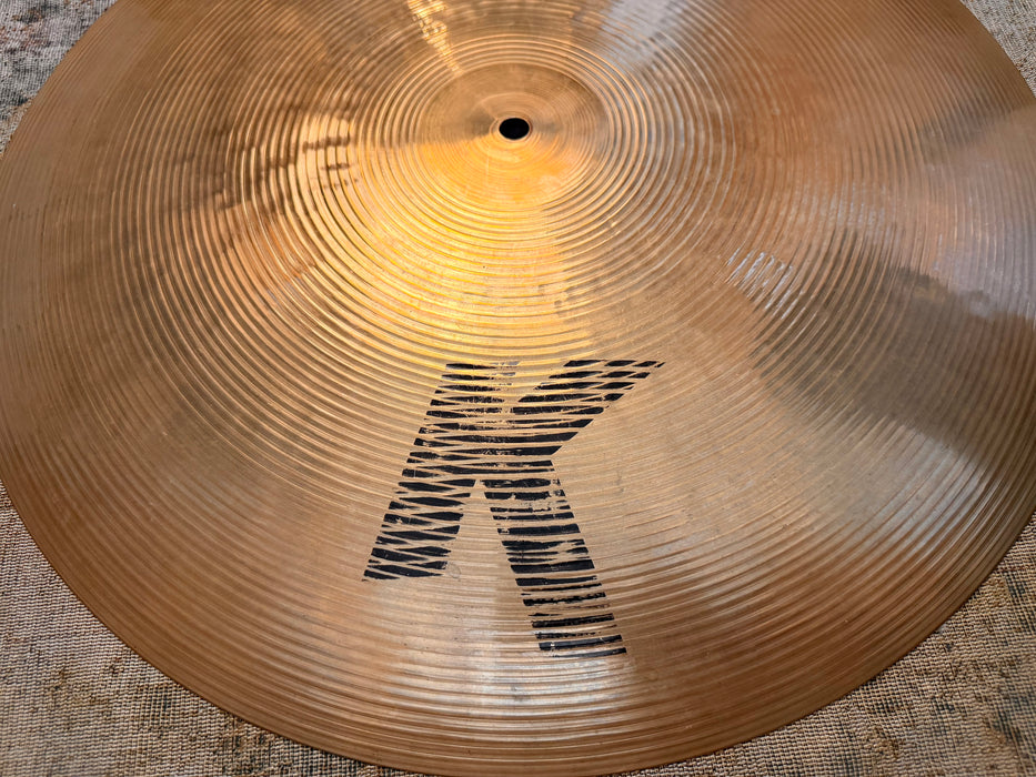 Vintage 80s Zildjian K FLAT Ride 20” Rare BRILLIANT! Glassy Focused! ULTRA TIGHT Definition 2532 g CLEAN