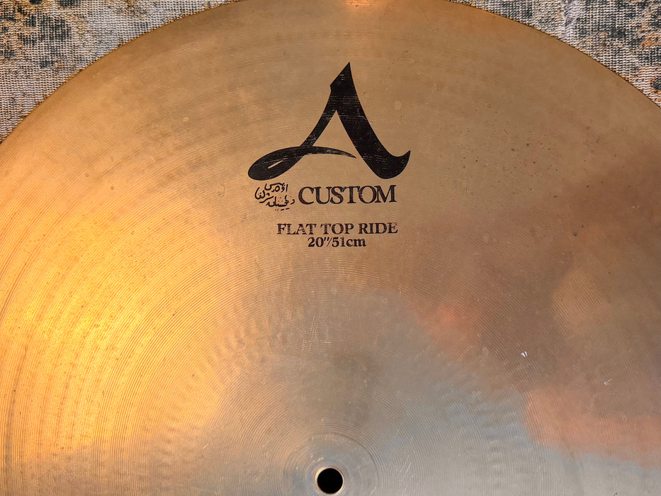 Discontinued THIN Ultra Smooth GLASSY Zildjian 20” A CUSTOM FLAT RIDE 2112 g Dark CONTROLLED