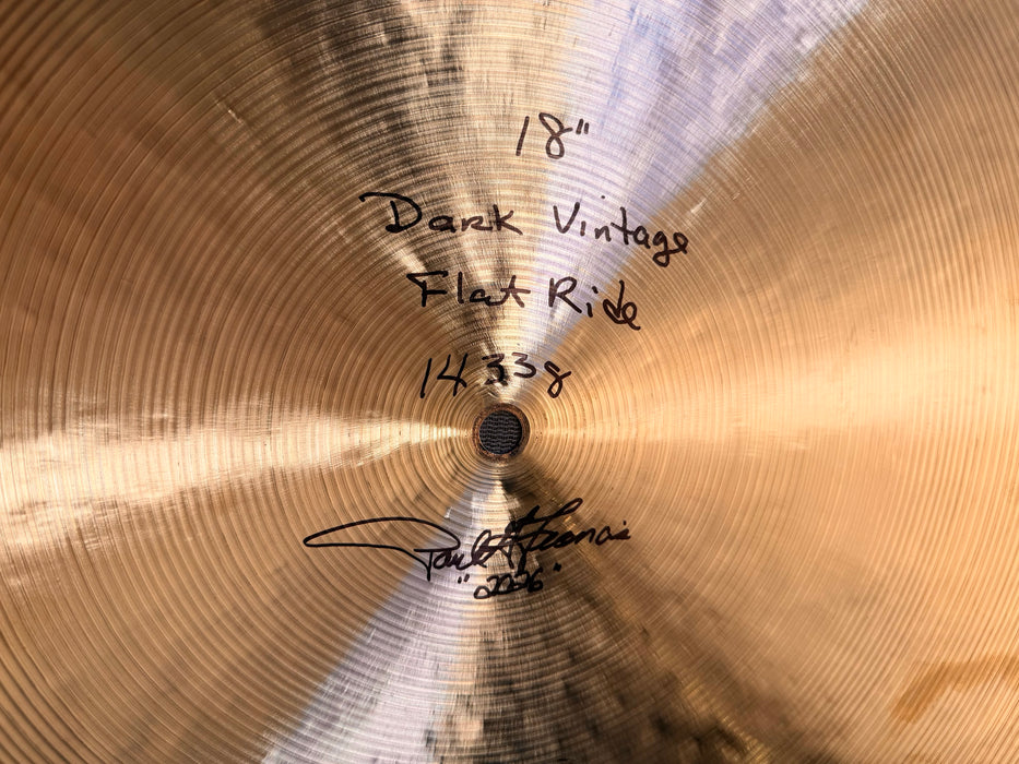 Paul Francis CUSTOM Cymbal Craftsman DARK VINTAGE FLAT RIDE 18” NEW! Controlled! Delicate! Smooth 1433 g