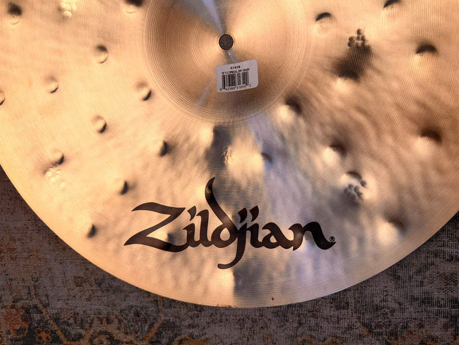 Zildjian K Custom SPECIAL DRY CRASH 18” IMMACULATE Shape! DARK COMPLEX Thin At 1272 g DON’T PAY $464