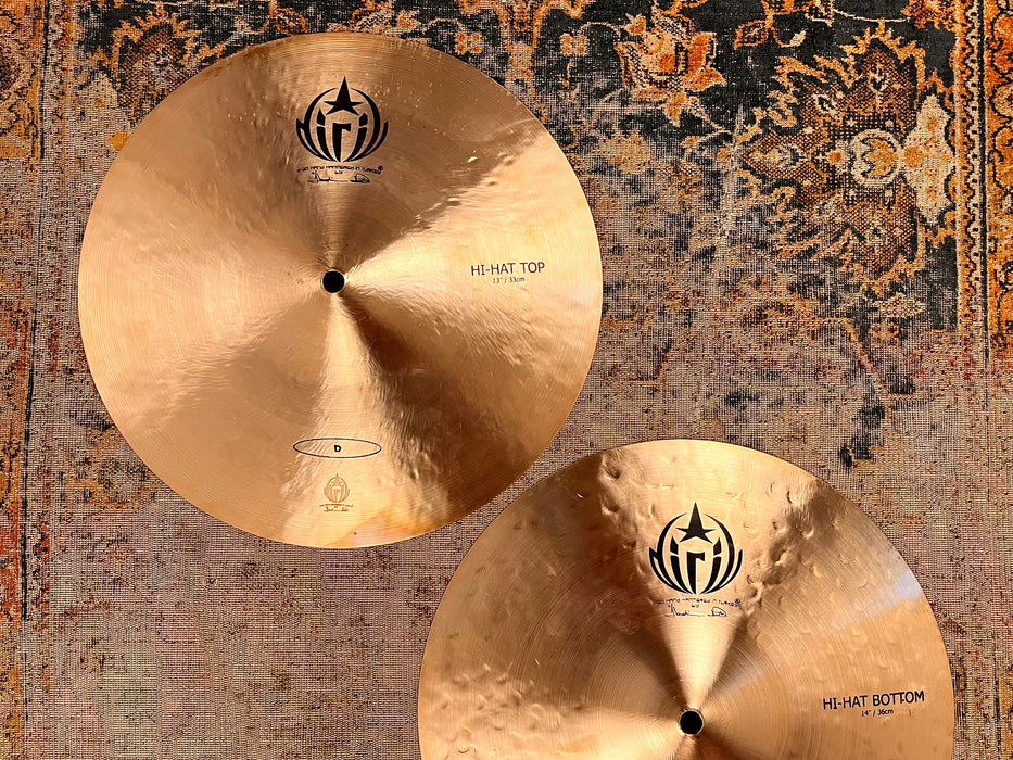 Ultra Crisp Hand Hammered DIRIL CUSTOM 13” Hihats 1042 1184 g Fine Golden Lathing! Clean