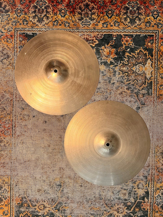 1960s Vintage Zildjian 14” Hihats PAPER THIN 740 780 g AMAZING PAIR! Light Complex Hand Hammered