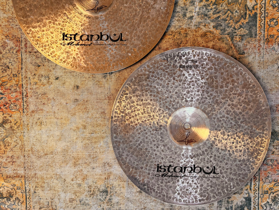 Ultra Dark Pre Aged ISTANBUL Mehmet 15” Sahra Hihats 1132 1272 g Immaculate Low Pitched