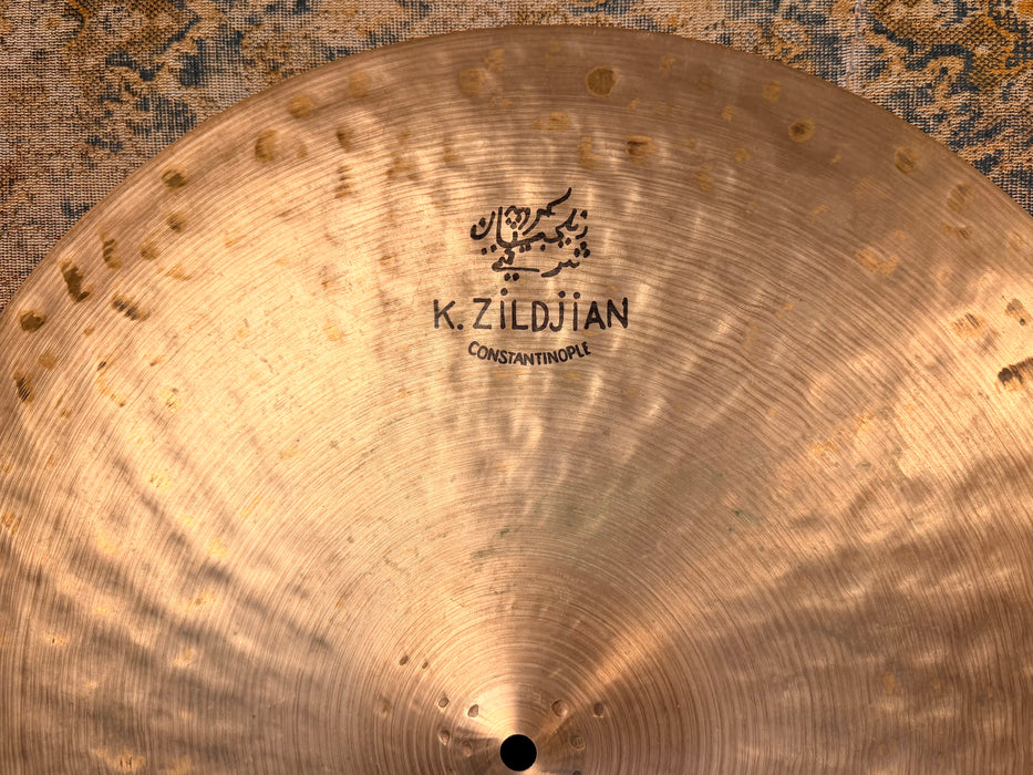 Zildjian K CONSTANTINOPLE Medium Thin LOW Ride 22” SMOKY COMPLEX Crashable! 2518 g Why Pay $800?
